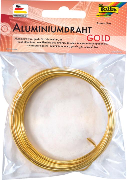 Actual product image Folia Aluminium craft wire, 2 mm x 5 m, gold (5 m)