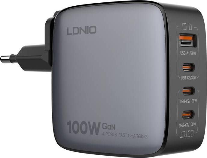 Produktbild Ldnio Q408 100W USB-A + 3x USB-C mains charger (black) (100 W)