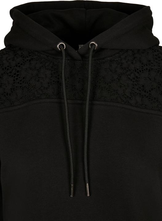 Immagine prodotto Urban Classics Felpa con cappuccio con inserto in pizzo da donna (S)