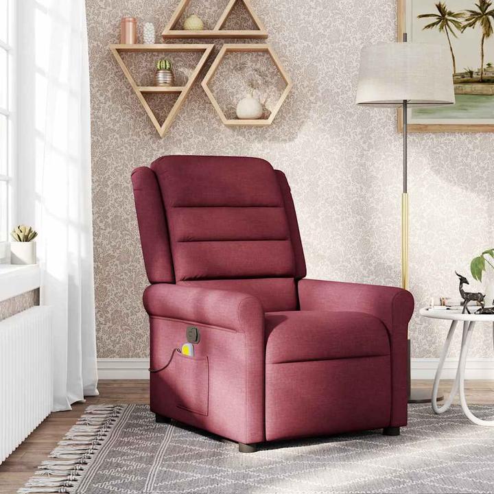 Immagine prodotto VidaXL Poltrona massaggiante Tessuto rosso vino Poltrona massaggiante TV