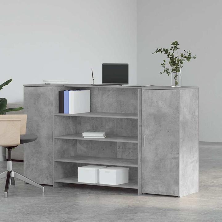 Image du produit VidaXL Comptoir d'accueil gris béton 180x50x103,5 cm bois composite Comptoir d'accueil