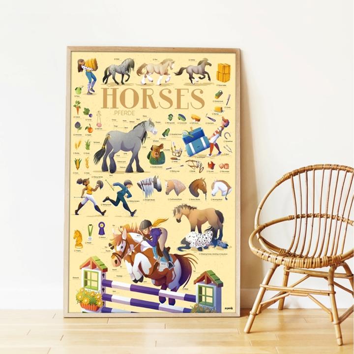 Productafbeelding Poppik Sticker leerposter paarden