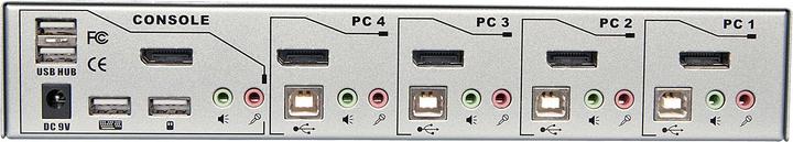 Produktbild Lindy 4 Port DisplayPort 1.2 KVM Switch Pro Audio USB 2.0
