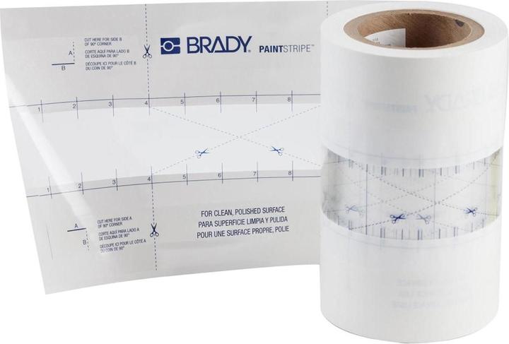 Actual product image Brady PaintStripe stencil - continuous line, polypropylene, transparent/white, 50.80 mm x 30.50 (50.80 mm)
