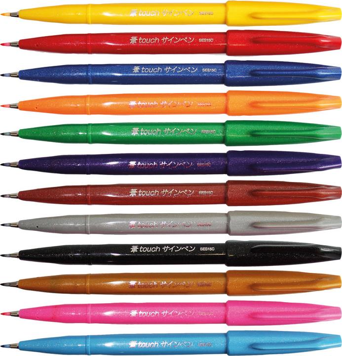 Immagine prodotto Pentel Penna a pennello per insegne (Arancione corallo, 1 x)