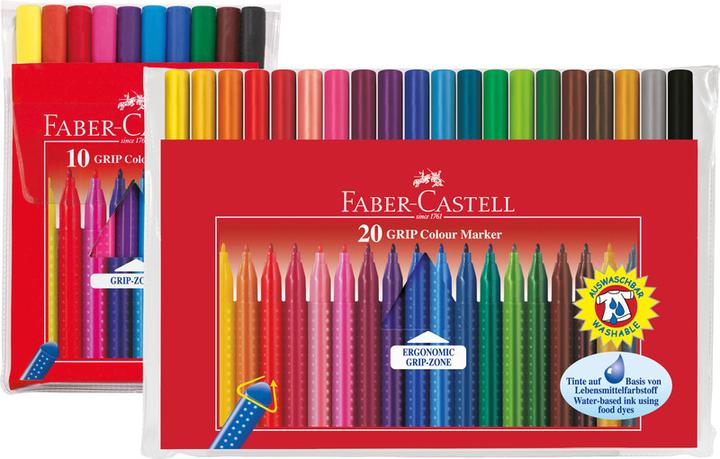 Image du produit Faber-Castell Stylos à pointe de fibre Grip Colour (Multicolore, 10 x)