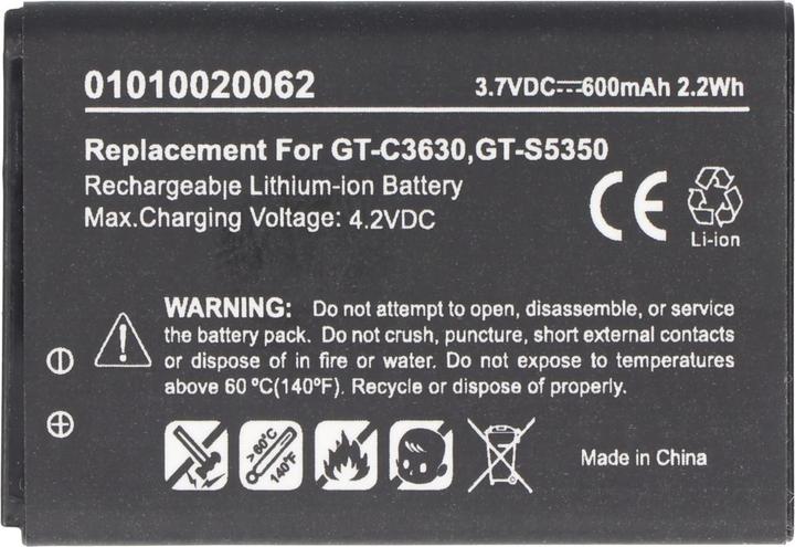 Actual product image Samsung Battery Galaxy GT-C3230, GT-C3630, GT-C3630C, GT-C3752, GT-S5350, EB483450VU