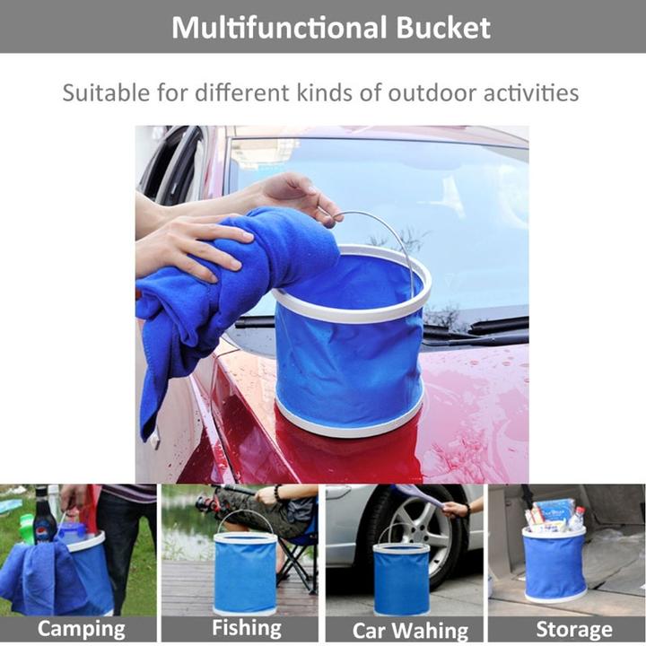 Produktbild König Design 9L Eimer faltbar Falteimer Camping Wassereimer Angeln Auto Putzeimer Futtereimer (1 Stk.)