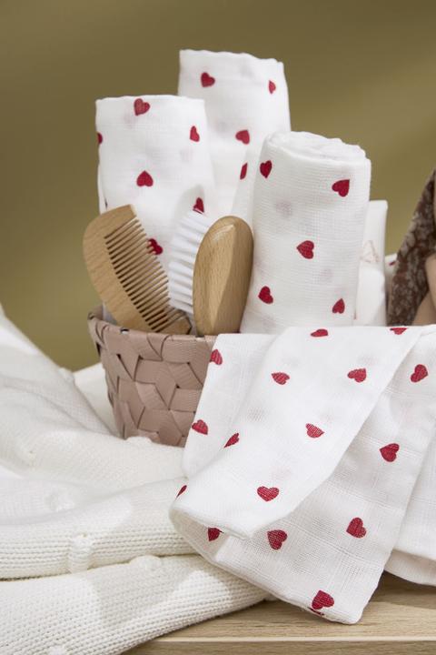 Produktbild Meyco Sweet Heart musselin mullwindeln - 3er pack (70 cm, 70 cm)