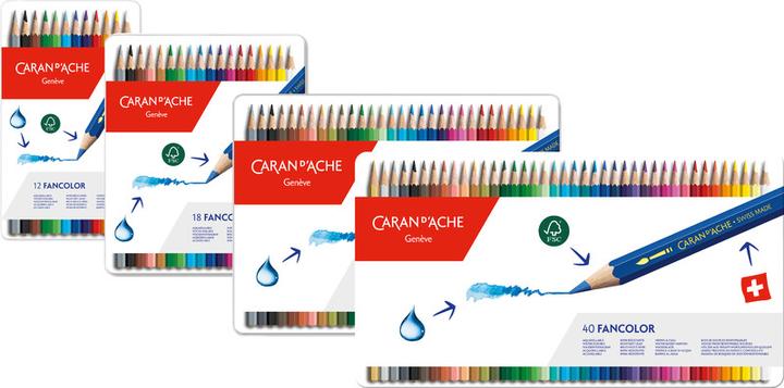 Produktbild Caran d'Ache Fancolor Farbstifte Metallschachtel (Mehrfarbig, 40 x)