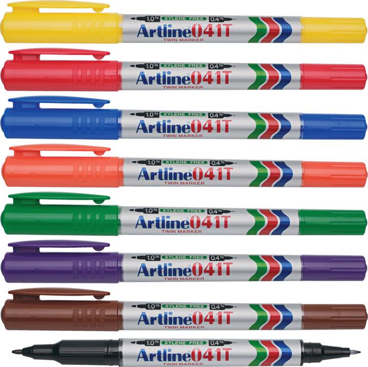 Produktbild Artline Twin Permanent Marker 041T (Mehrfarbig, 1 mm, 8 x)