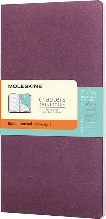 Image du produit Moleskine Cahier de notes Chapters (9,5 x 18 cm, À rayures, Couverture rigide)
