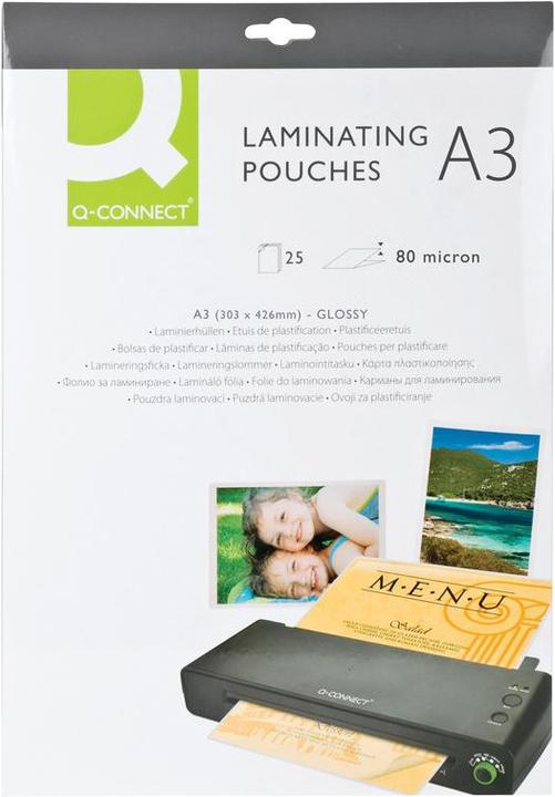 Immagine prodotto Q-Connect Pellicole di laminazione lucide (A4, 100 Pezzo/i, 125 µm)