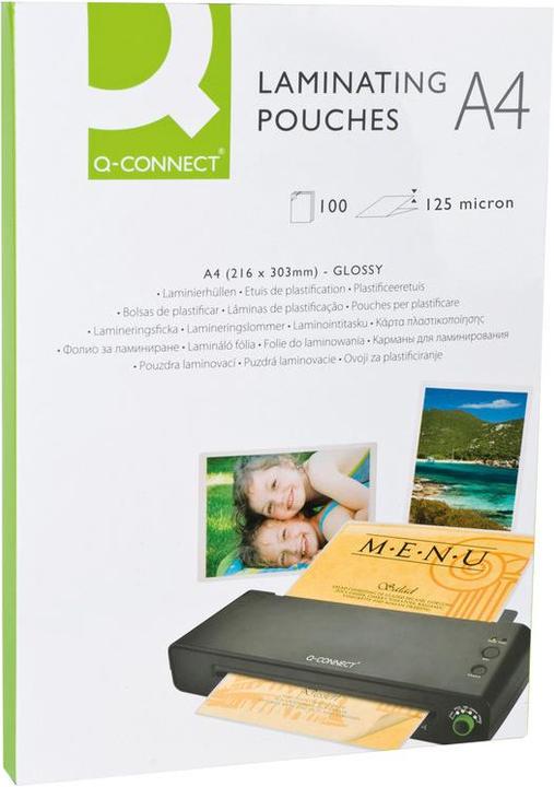 Immagine prodotto Q-Connect Pellicole di laminazione lucide (A4, 100 Pezzo/i, 125 µm)