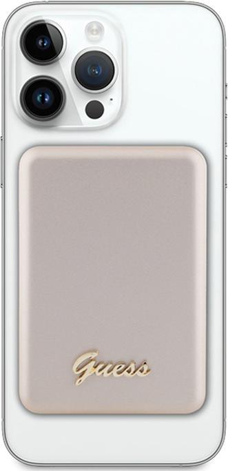 Produktbild Guess Powerbank indukcyjny 5W GUPBM3ALGSGD 3000mAh złoty/gold MagSafe Metal Script Logo (3000 mAh, 5 W)