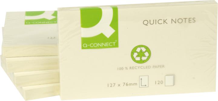 Actual product image Q-Connect Sticky notes Quick Notes Recycling yellow (76 x 127 mm)