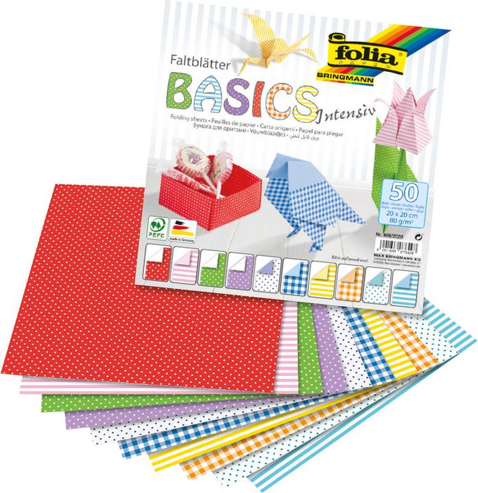 Produktbild Folia Faltblätter Basic intensiv (80 g/m², 50 x)