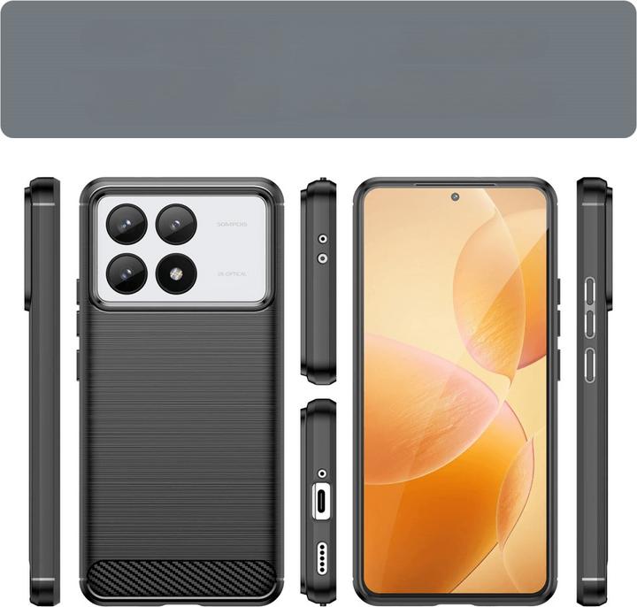 Produktbild Cover-Discount Xiaomi Poco F6 Pro - Metall Carbon Look Hülle (Xiaomi Poco F6 Pro)