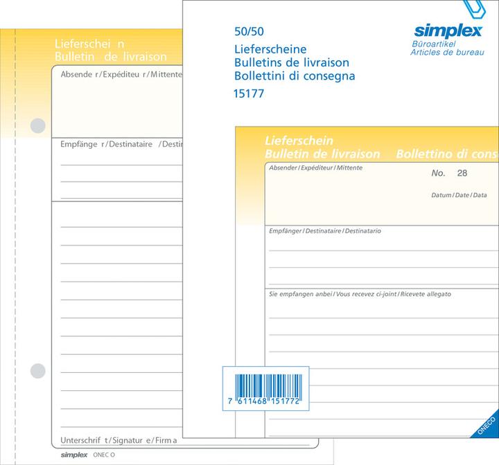 Simplex Bons de livraison en français (200 x)