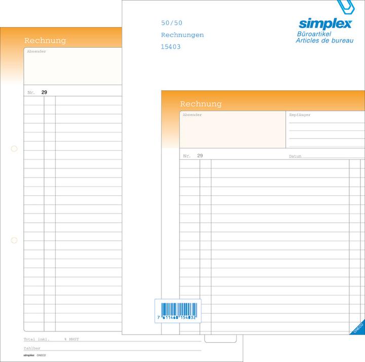 Produktbild Simplex Rechnungen französisch (100 x)