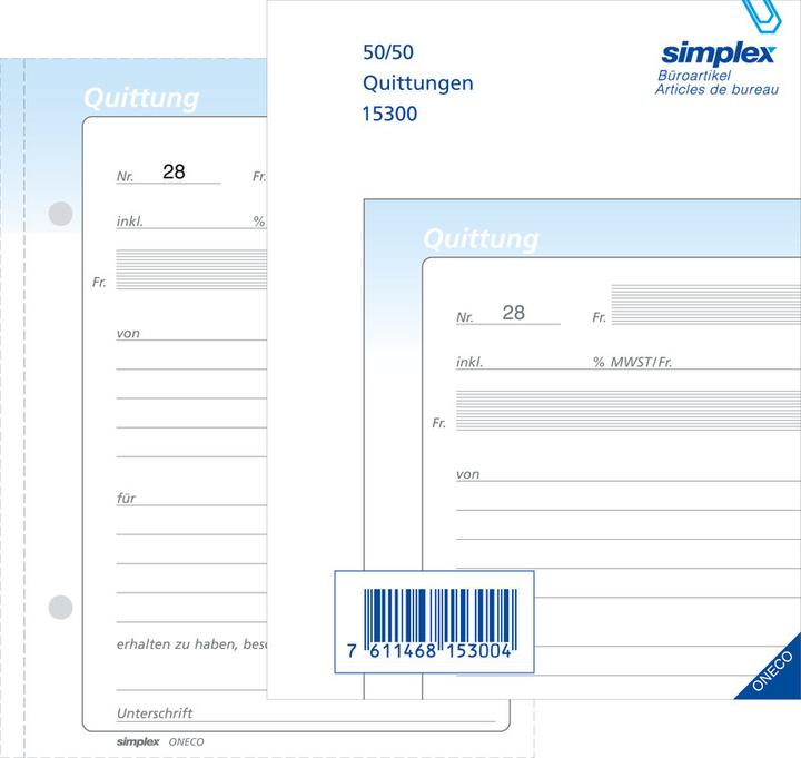 Immagine prodotto Simplex Libro delle ricevute senza carta carbone (100 x)