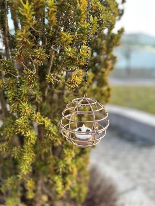 Immagine prodotto GuGus Lampada a sospensione solare a LED con tea light, Ø 10 cm, marrone