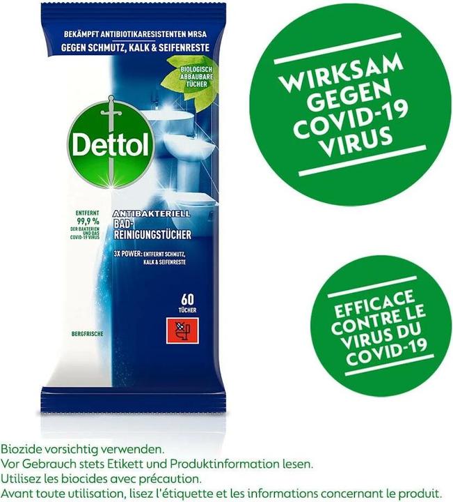 Image du produit Dettol Chiffons de nettoyage des salles de bains