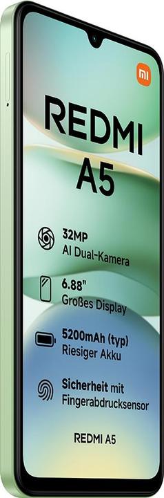 Image du produit Xiaomi Redmi A5 4G (128 Go, Lac Vert, 6.88", Double SIM, 32 Mpx, 4G)