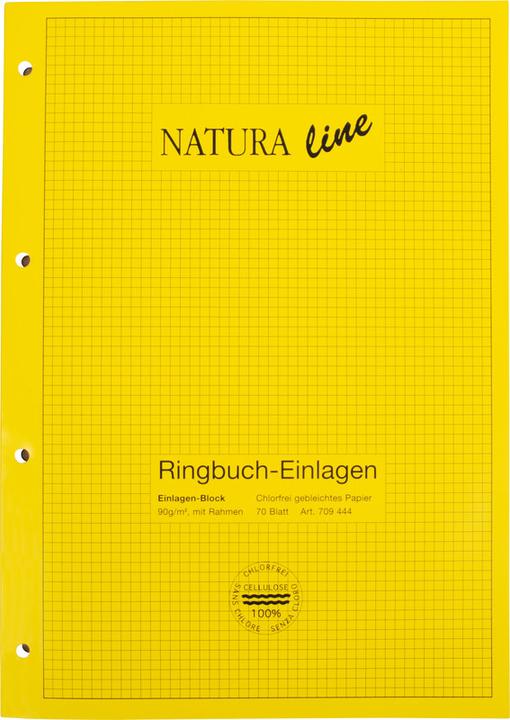 Naturaline Reliure à anneaux (A4, Quadrillé, Couverture souple)
