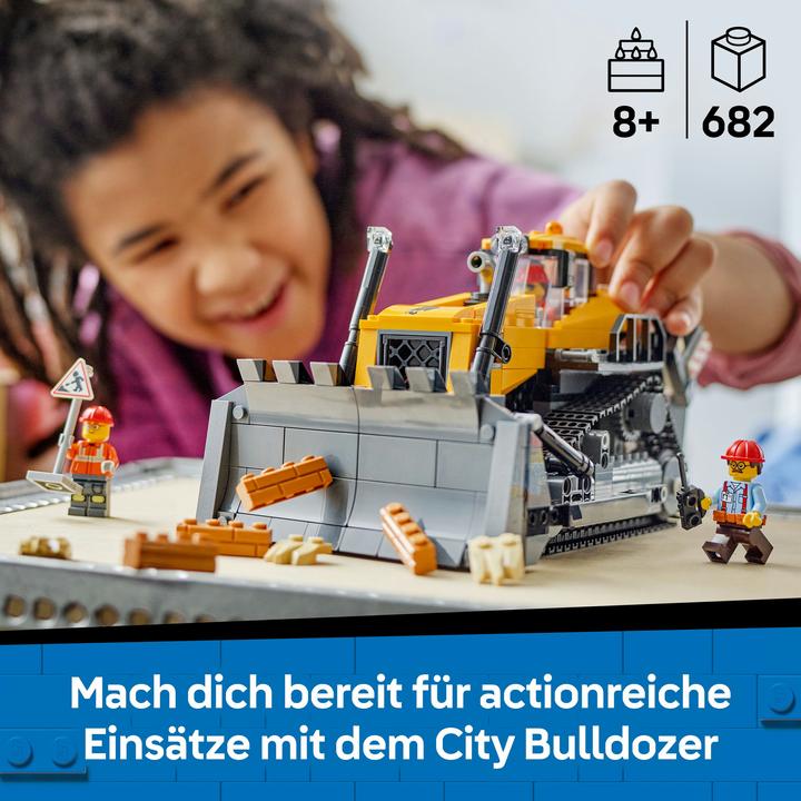 Produktbild LEGO Gelber Bulldozer mit Frontlader (60466, LEGO City)