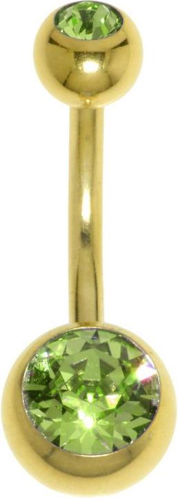 Bijouteria Bauchpiercing (Chirurgenstahl 316L, PVD Beschichtung (goldfarbig), Premium Kristall)