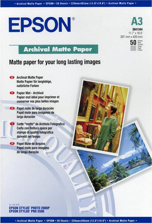 Image du produit Epson Tapis d'archives (189 g/m², A3, 50 x)