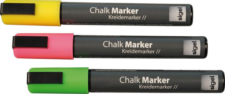 Image du produit Sigel Marqueur à la craie (Multicolore, 5 mm, 3 x)