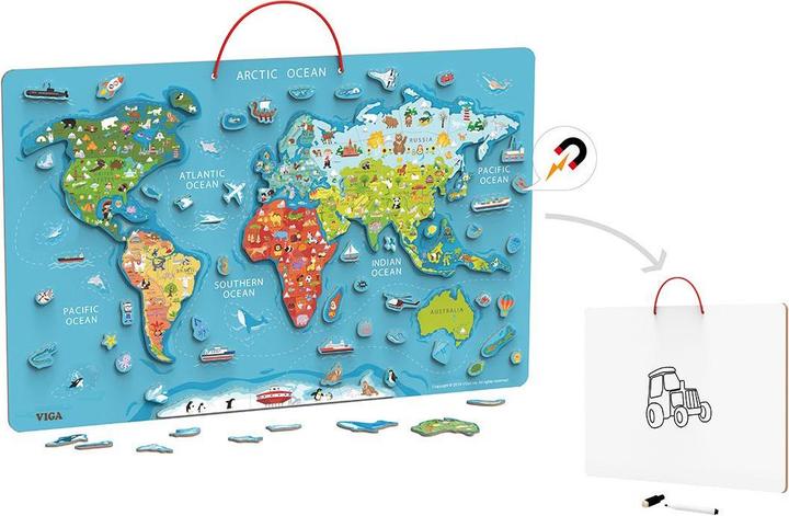 Produktbild Viga Toys Magnetisches Weltpuzzle (108 Teile)