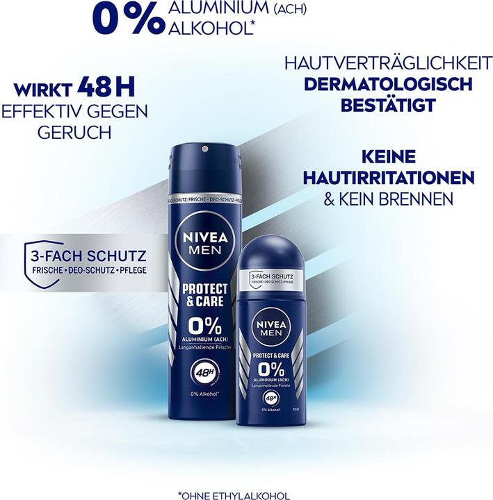 Actual product image NIVEA MEN Deo Spray Protect & Care Male 150 ml (Spray, 150 ml)