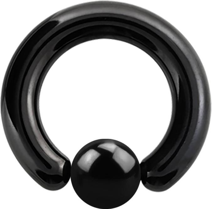 Star Piercing Ball Closure Ring schwarz (ohne Messing, Chirurgenstahl 316L)