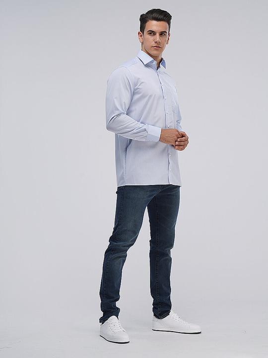 Produktbild Olymp Hemd Luxor blau/ New Kent 1/1 arm Chambray Gr.43 (43)