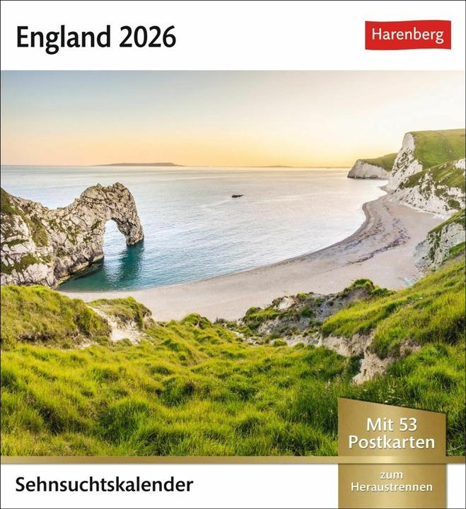 Actual product image Harenberg England Sehnsuchtskalender 2026 - Wochenkalender mit 53 Postkarten (German)