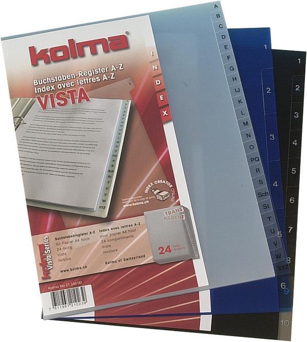 Produktbild Kolma Register A4 Vista 1-31 31-teilig transparent farblos