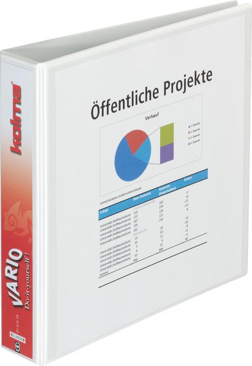Actual product image Kolma Ring binder Vario A5 XL 2 rings filling height 3 cm white (A5, 47 mm, 1 Piece)