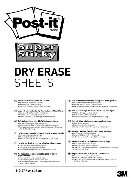 Produktbild Post-it Super Sticky Dry Erase Sheets