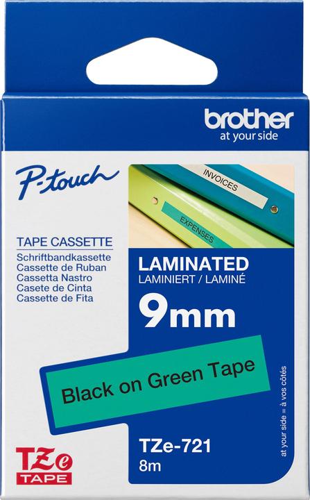 Produktbild Brother Tze-721 (0.90 cm, Grün, Schwarz)