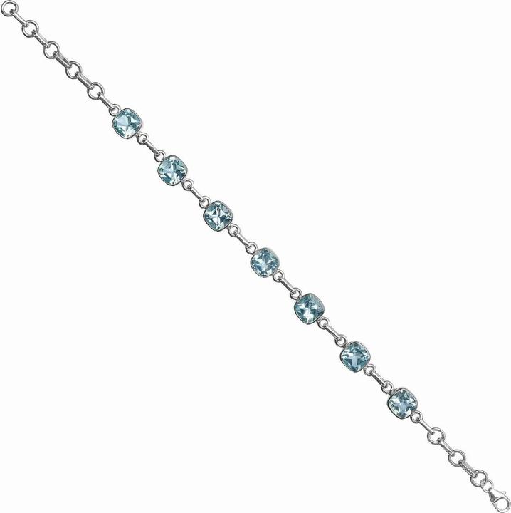 Image du produit Loberon Bracelet Lilianne argent/bleu (16 cm, Chaîne : argent sterling 925, Ornement : Pierre précieuse en topaze)