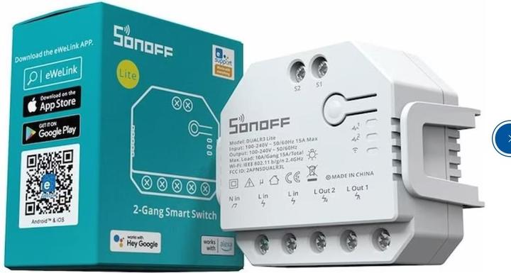 Produktbild Sonoff WiFi-Rolladenaktor DUALR3Lite (Schaltaktor)