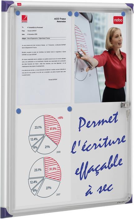 Actual product image Nobo Showcase extra flat with metal back panel