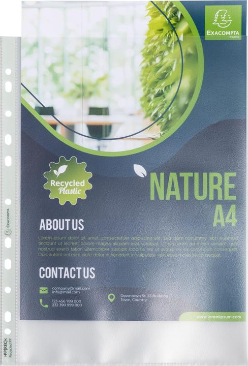 Image du produit Exacompta Beutel mit 50 Prospekthüllen, genarbt, Recycling-PP 90, für A4, Forever (A4, 50 x)