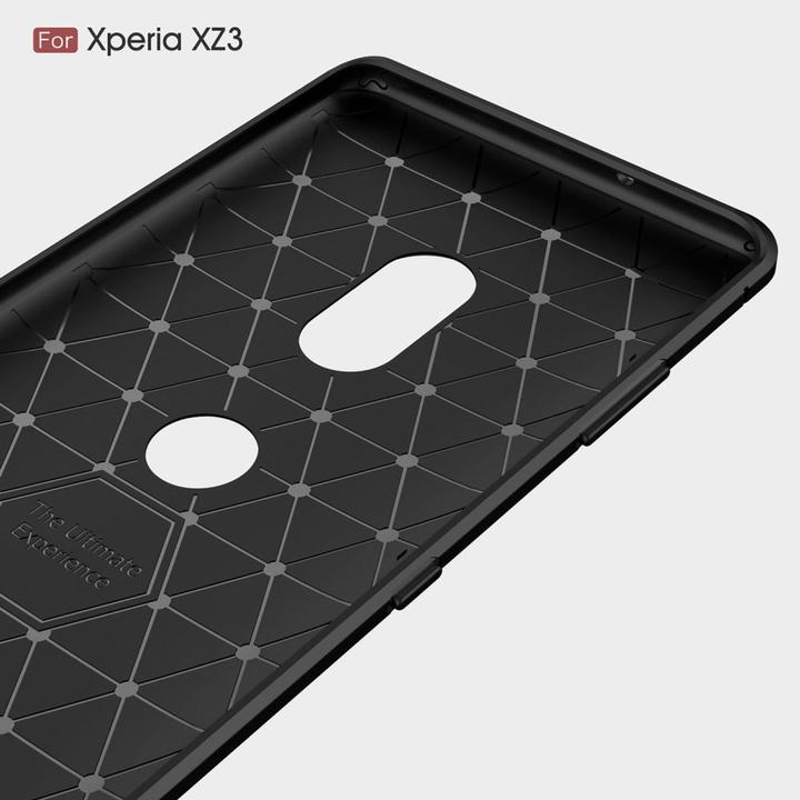 Produktbild König Design Hülle Handy Schutz für Motorola Moto Z3 Case Cover Bumper Carbon Optik TPU Blau (Motorola Moto Z3)