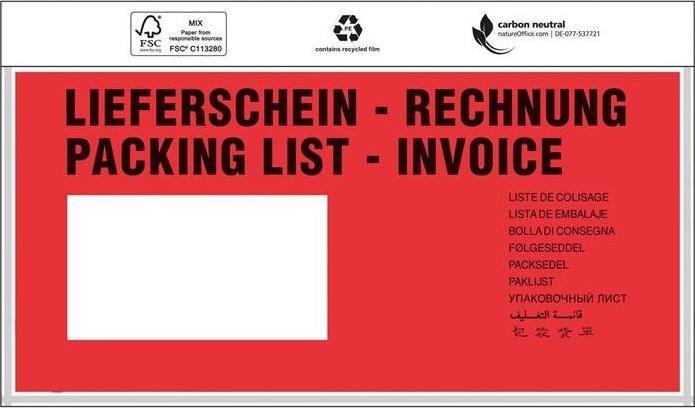 Transpak Trans-pak Dokumententaschen länglich 240 x 118 mm DIN lang