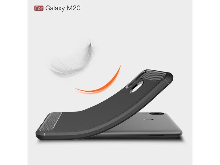 Produktbild Screenguard Samsung Galaxy M20 Hülle Carbon Brushed Soft TPU (Samsung Galaxy M20)