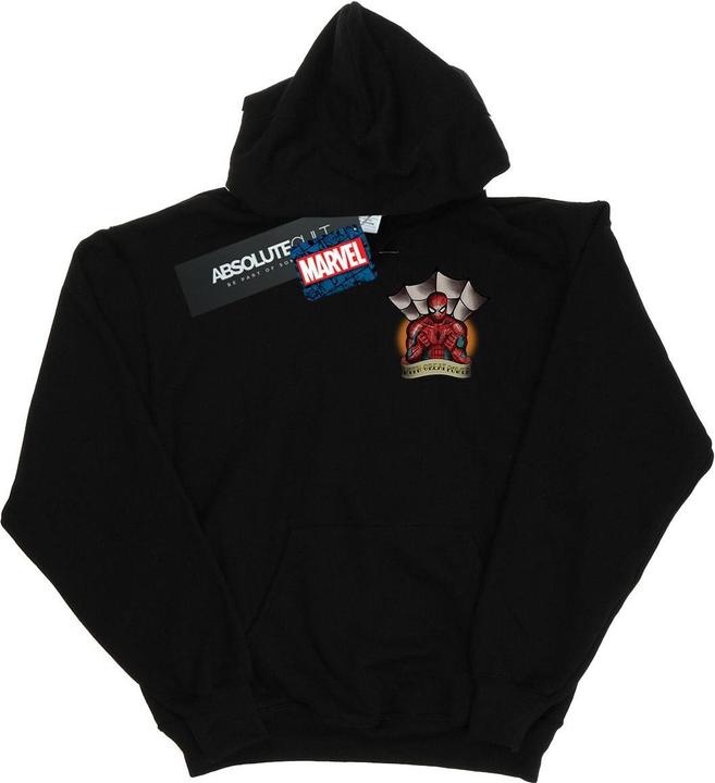 SpiderMan Tattoo Breast Print Kapuzenpullover (L)